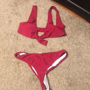 New, maroon bathing suit size M